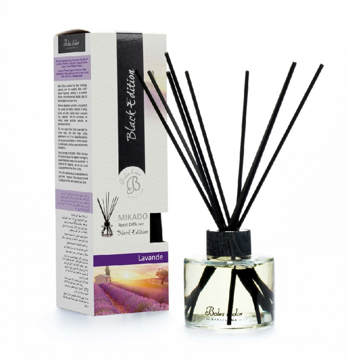 Difuzéry - Difuzér stébla MIKADO BLACK EDITION Lavanda 125ml
