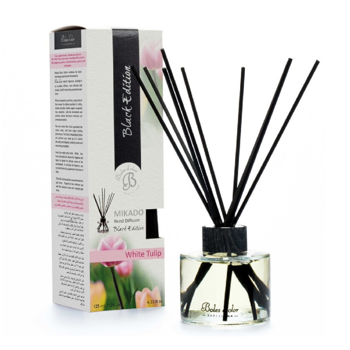 Difuzéry - Difuzér stébla MIKADO BLACK EDITION White Tulip 125ml