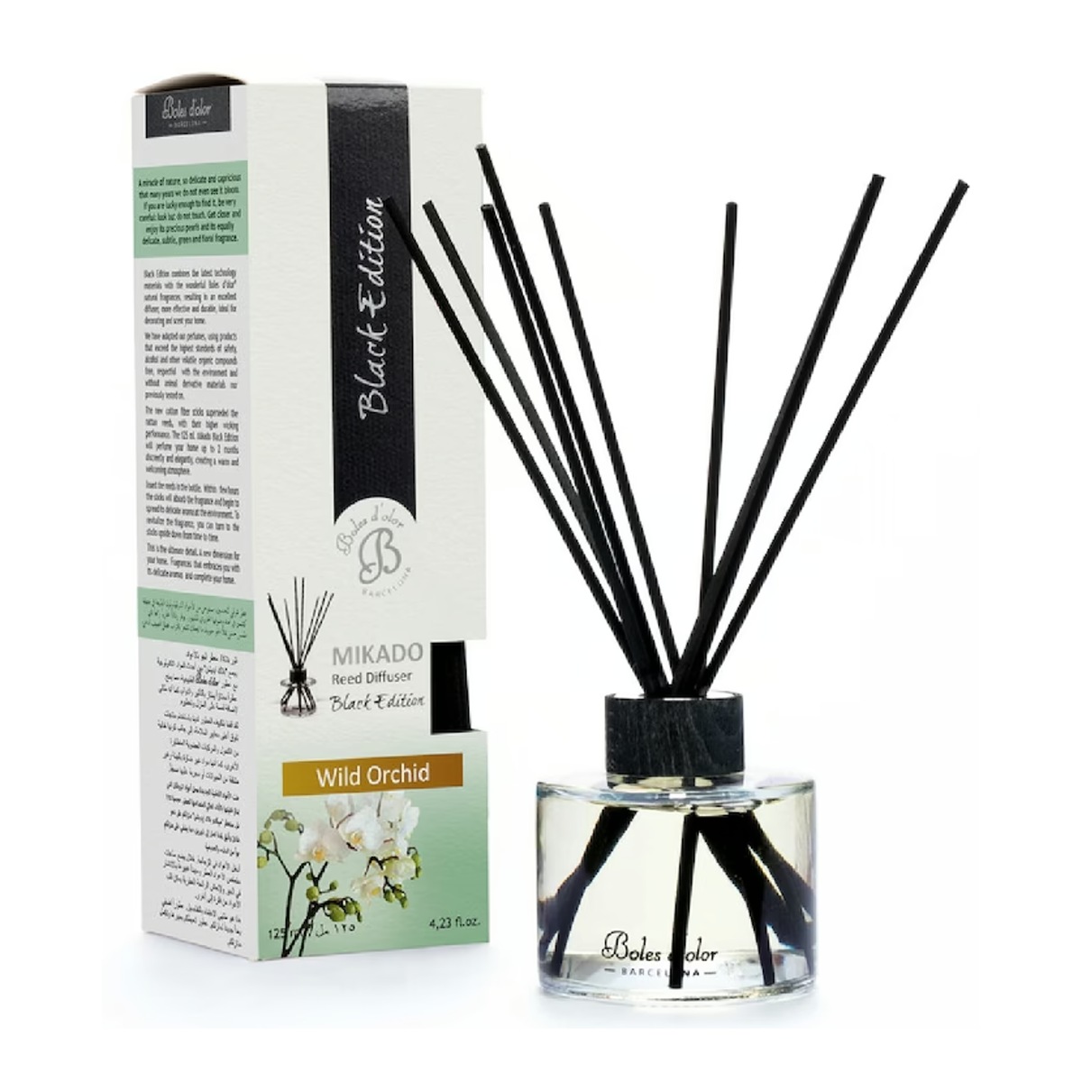 Difuzéry - Difuzér stébla MIKADO BLACK EDITION Wild Orchid 125ml