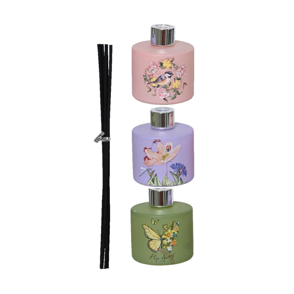 Difuzéry - Difuzér stébla skleněný - Jasmine/Lavender/Peony mix 6,5cm