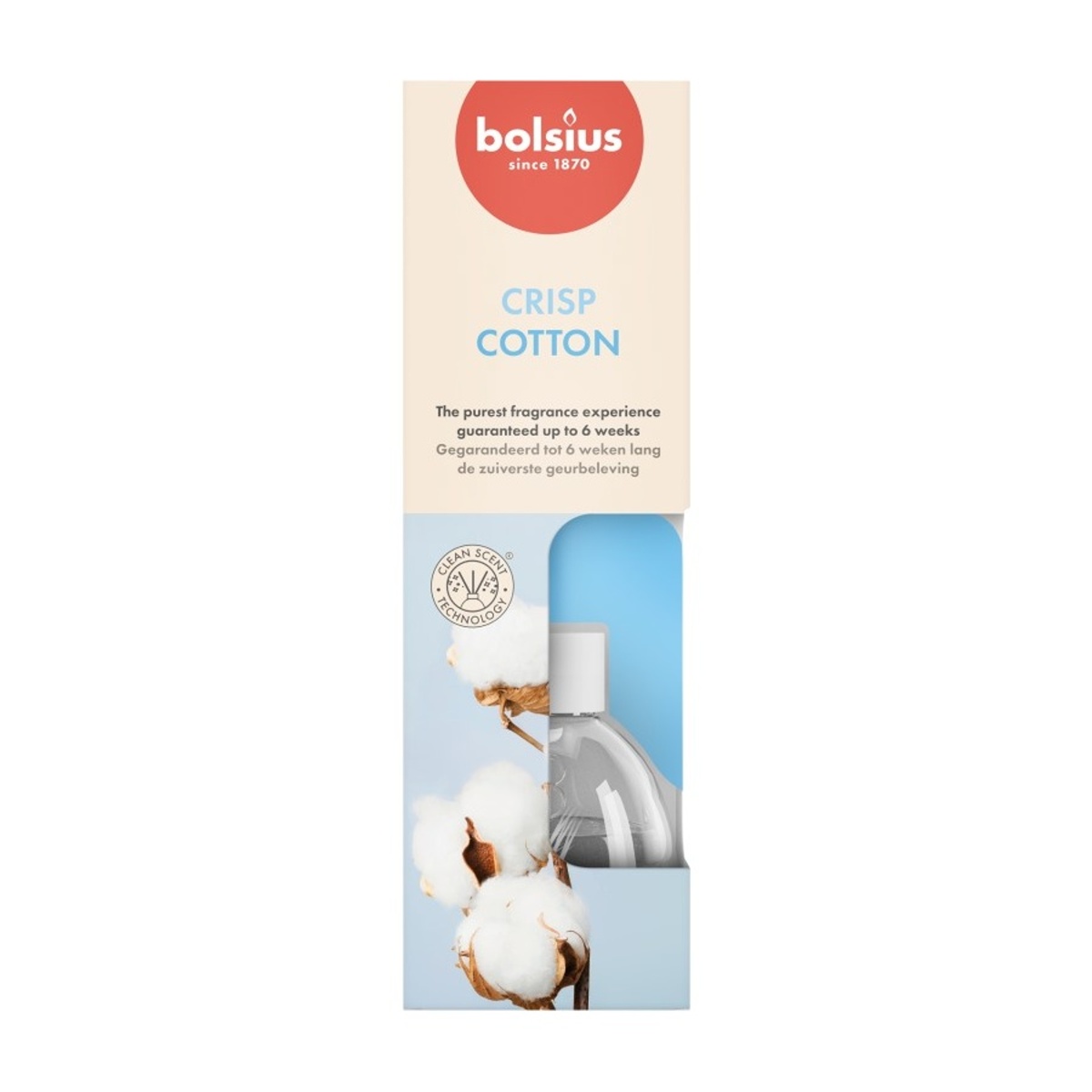 Difuzéry Bolsius - Difuzér stébla TRUE SCENTS BOLSIUS Fresh Cotton 60ml