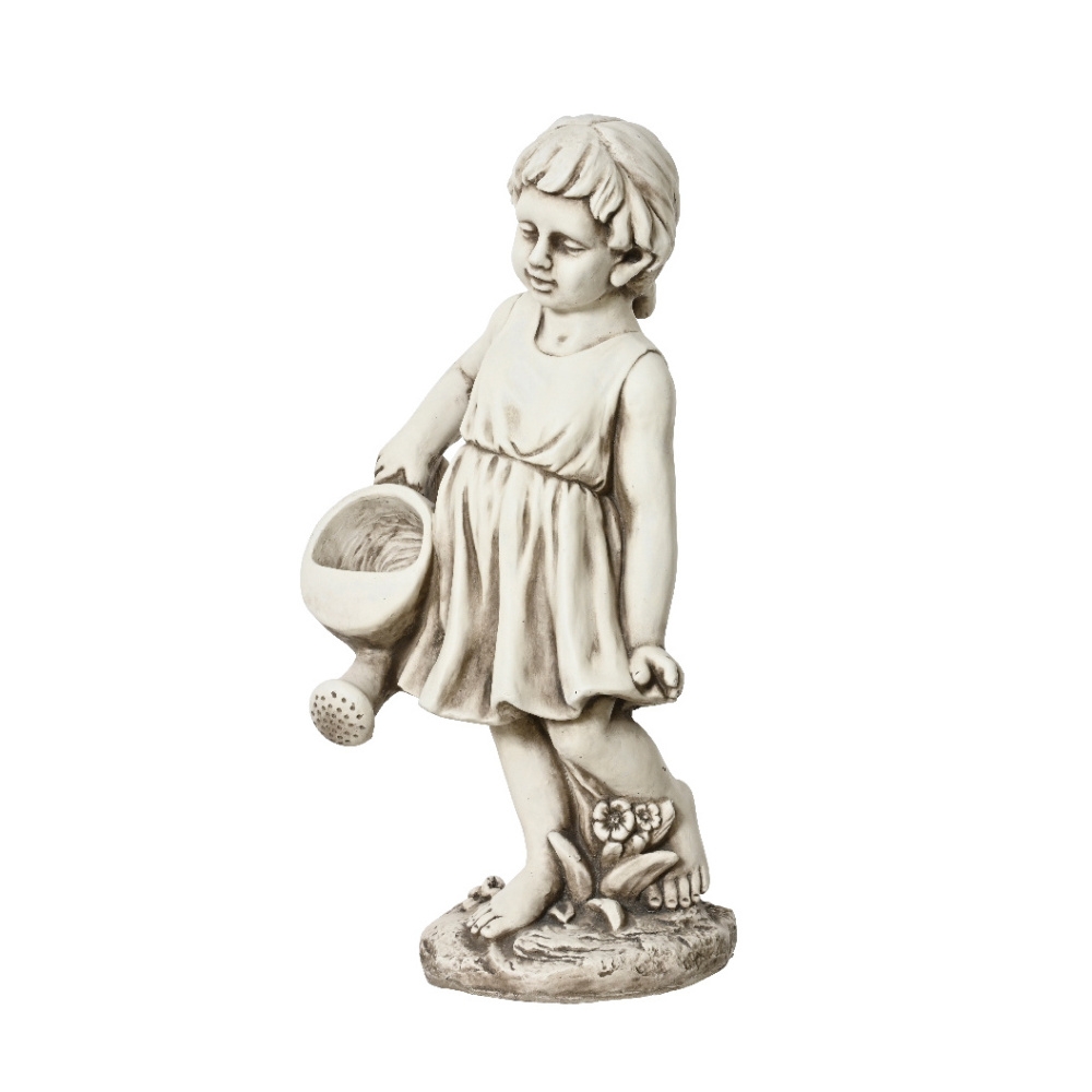 Dekorační figurky postav - Dívka stojící s konví z polymagnesia bílá 68cm