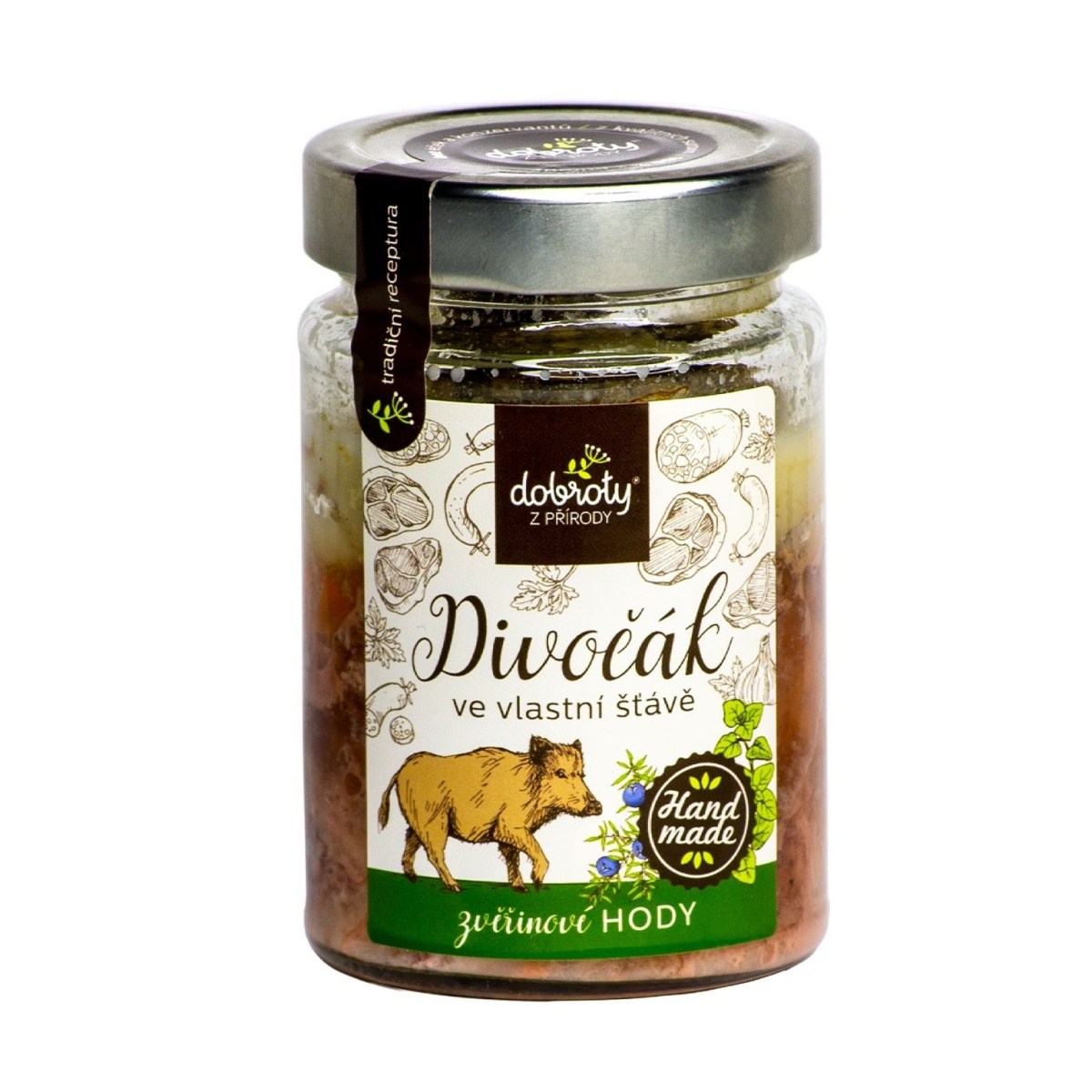 Masa a paštiky - Divočák ve vlastní šťávě 250g