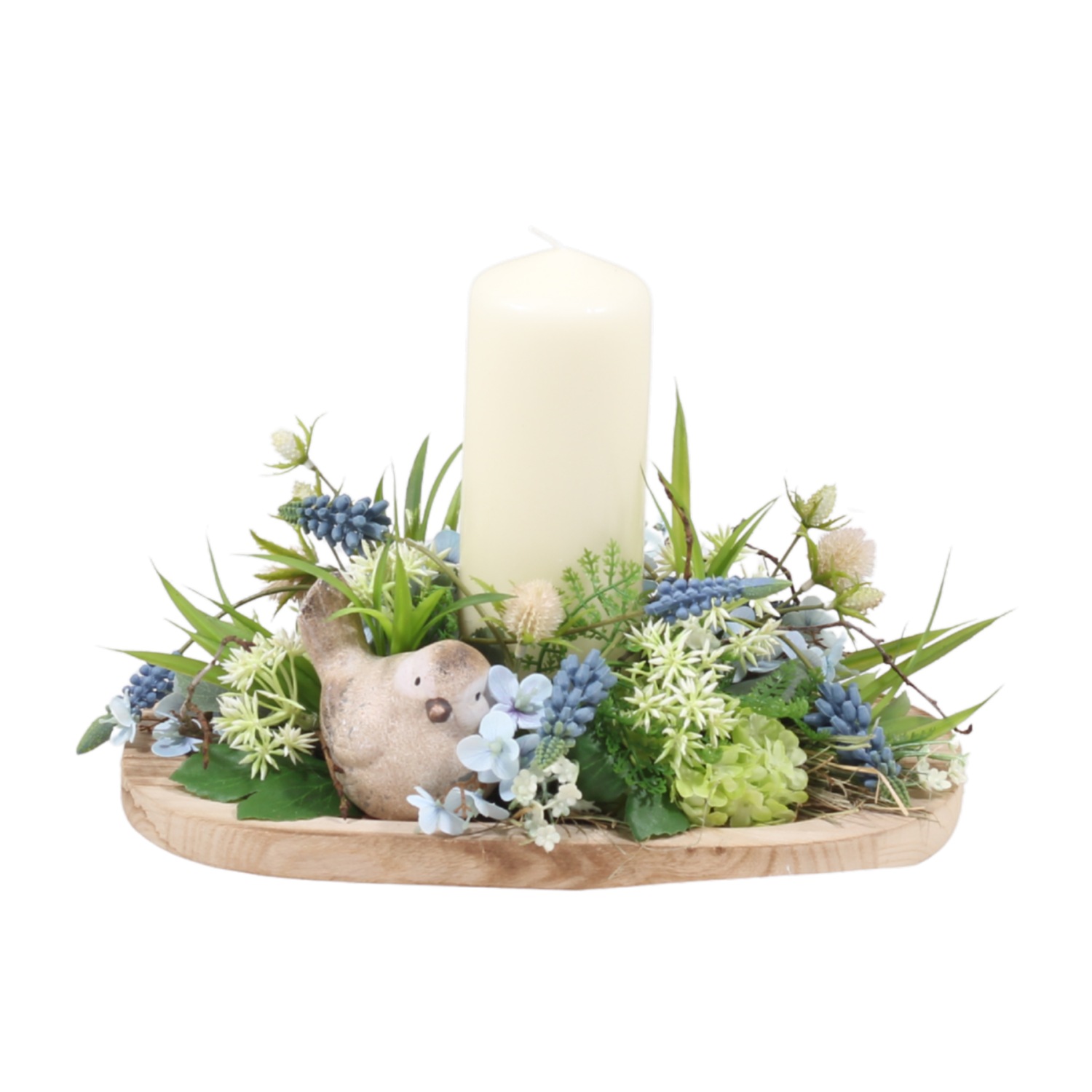 Od našich floristek - Divoká zahrada aranžovaný svícen 30cm