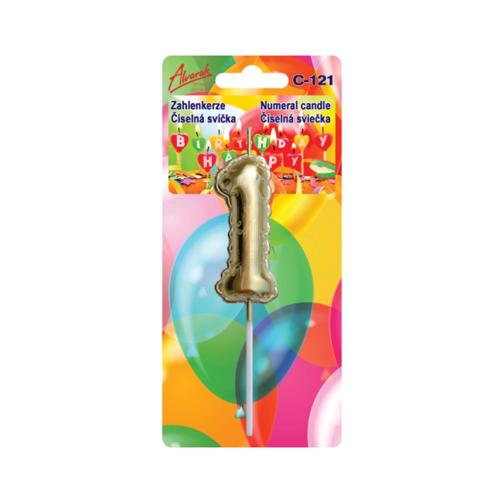 Svíčky na dort - Dortová svíčka balonkové číslo 1
