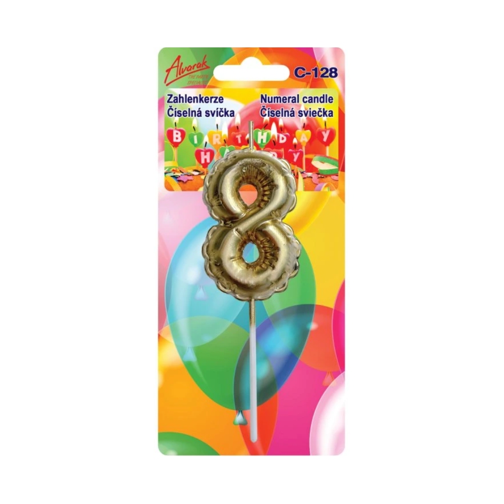 Svíčky na dort - Dortová svíčka balonkové číslo 8