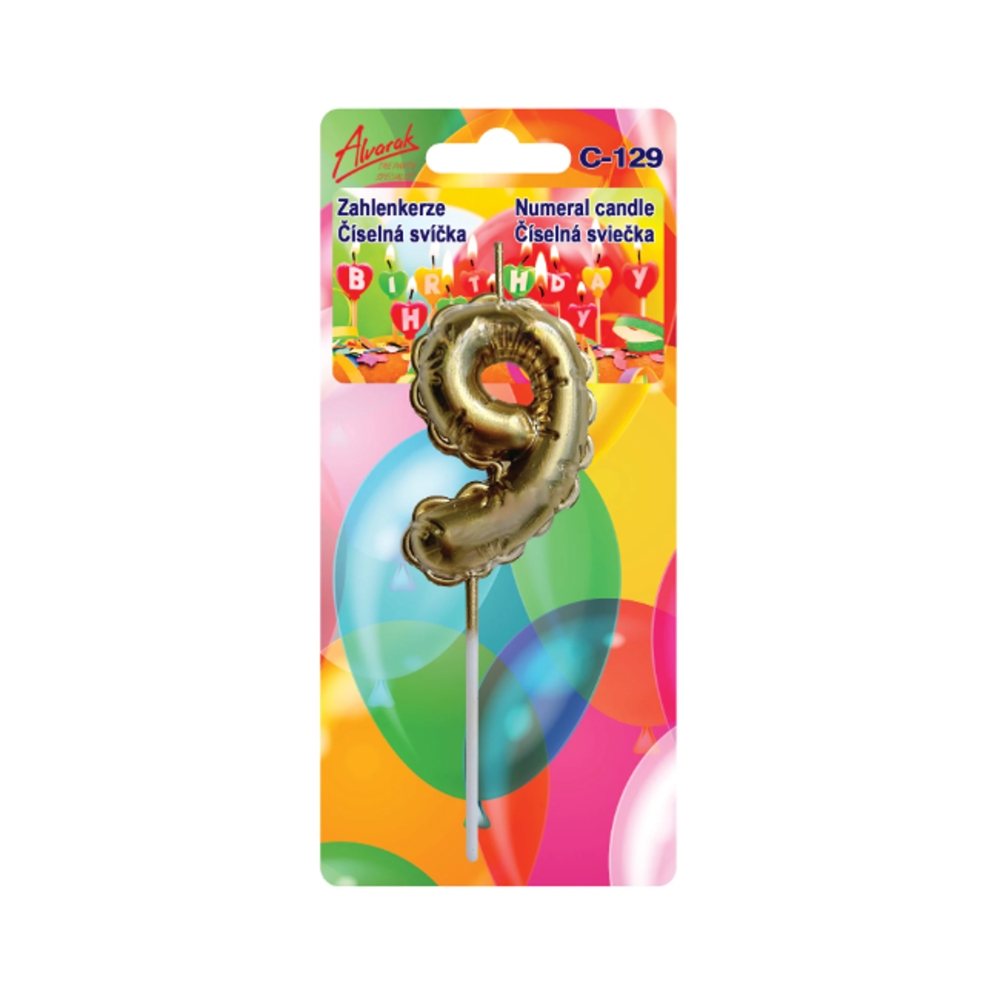 Svíčky na dort - Dortová svíčka balonkové číslo 9