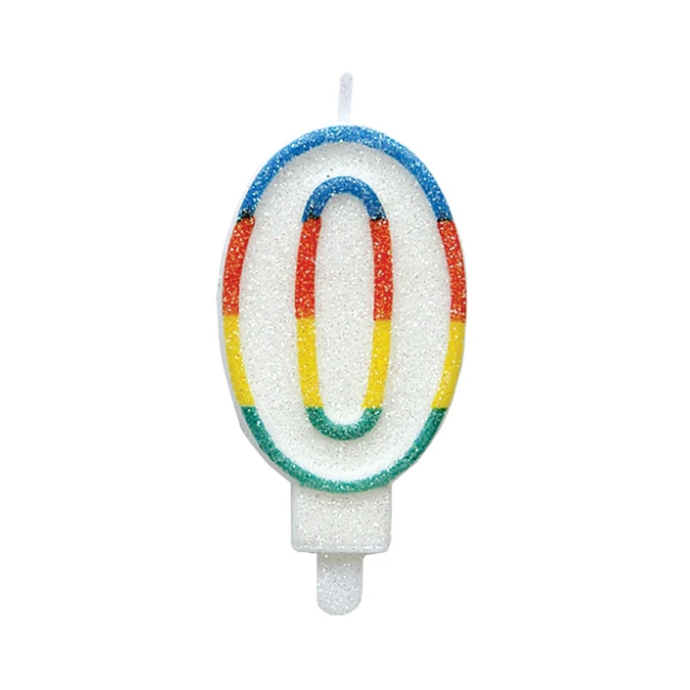 Svíčky na dort - Dortová svíčka třpytivé číslo 0