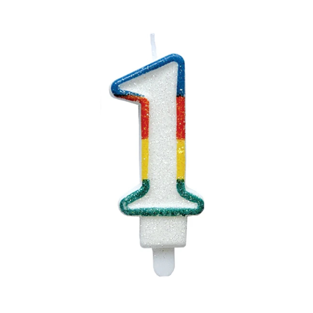 Svíčky na dort - Dortová svíčka třpytivé číslo 1