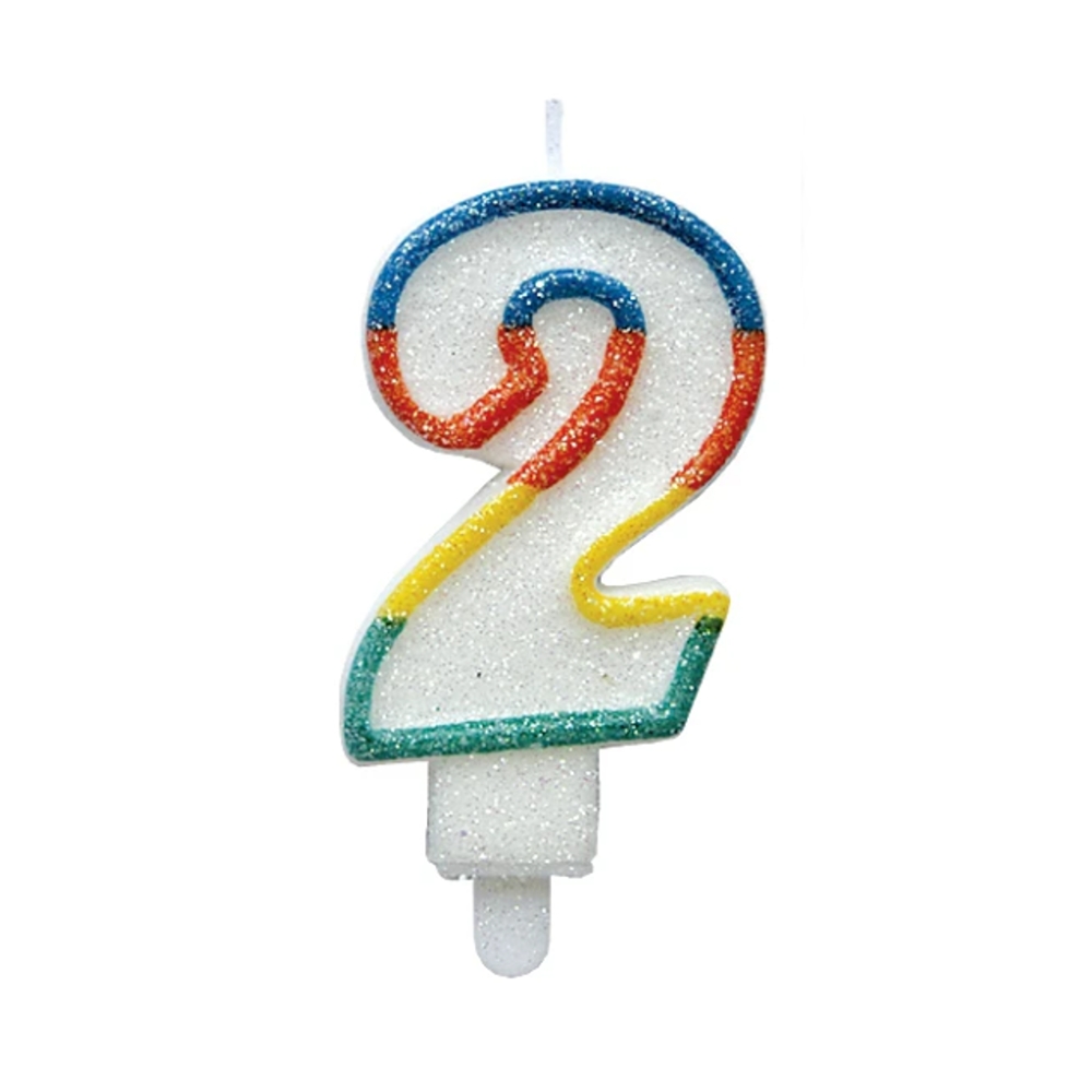 Svíčky na dort - Dortová svíčka třpytivé číslo 2