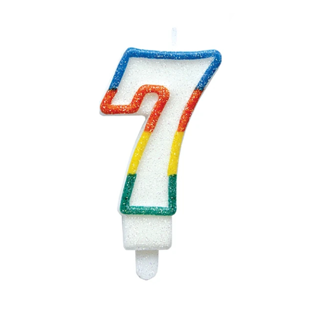 Svíčky na dort - Dortová svíčka třpytivé číslo 7