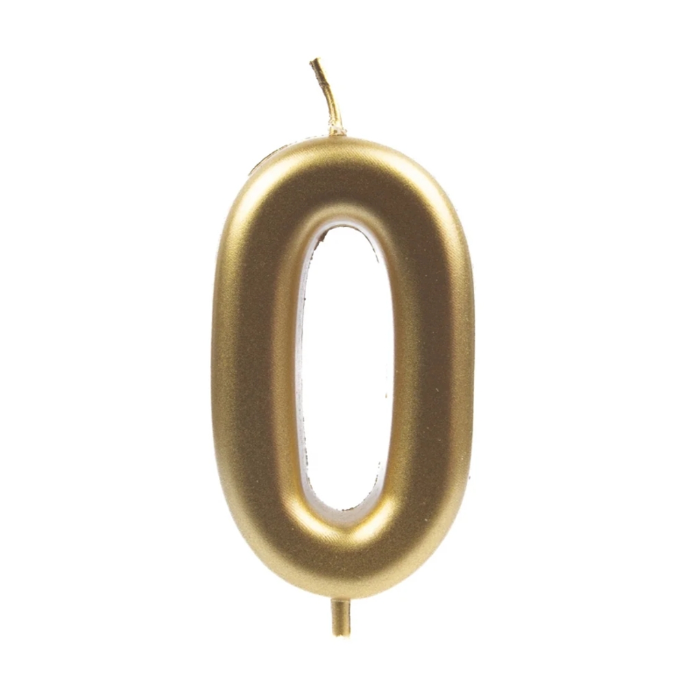 Svíčky na dort - Dortová svíčka zlaté číslo 0