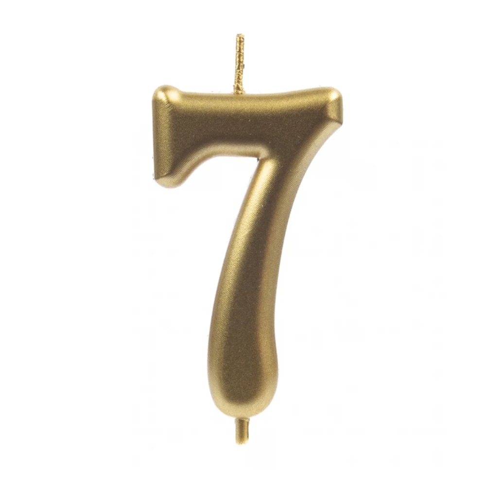 Svíčky na dort - Dortová svíčka zlaté číslo 7