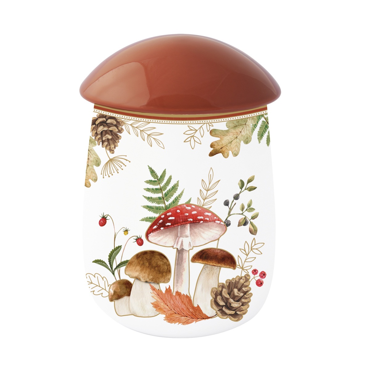 Kuchyňské dózy - Dóza porcelánová houba s víčkem AUTUMN BREEZE 19cm