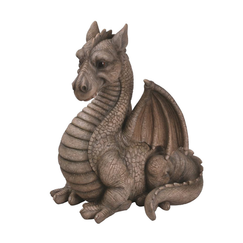 Venkovní zvířátka - Drak polyresinový šedý 27cm