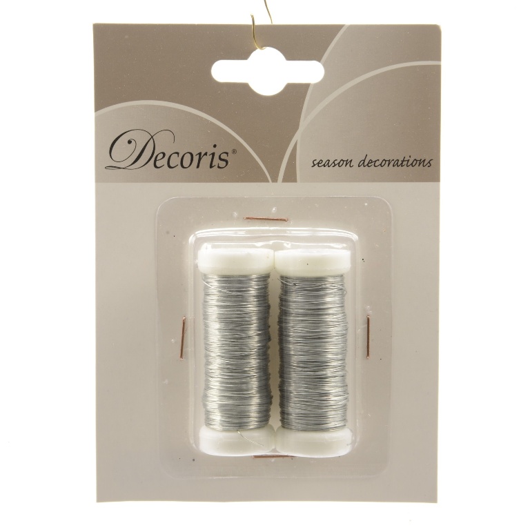 Aranžérské potřeby a materiály - Drát dekorační blistr 2ks stříbrný