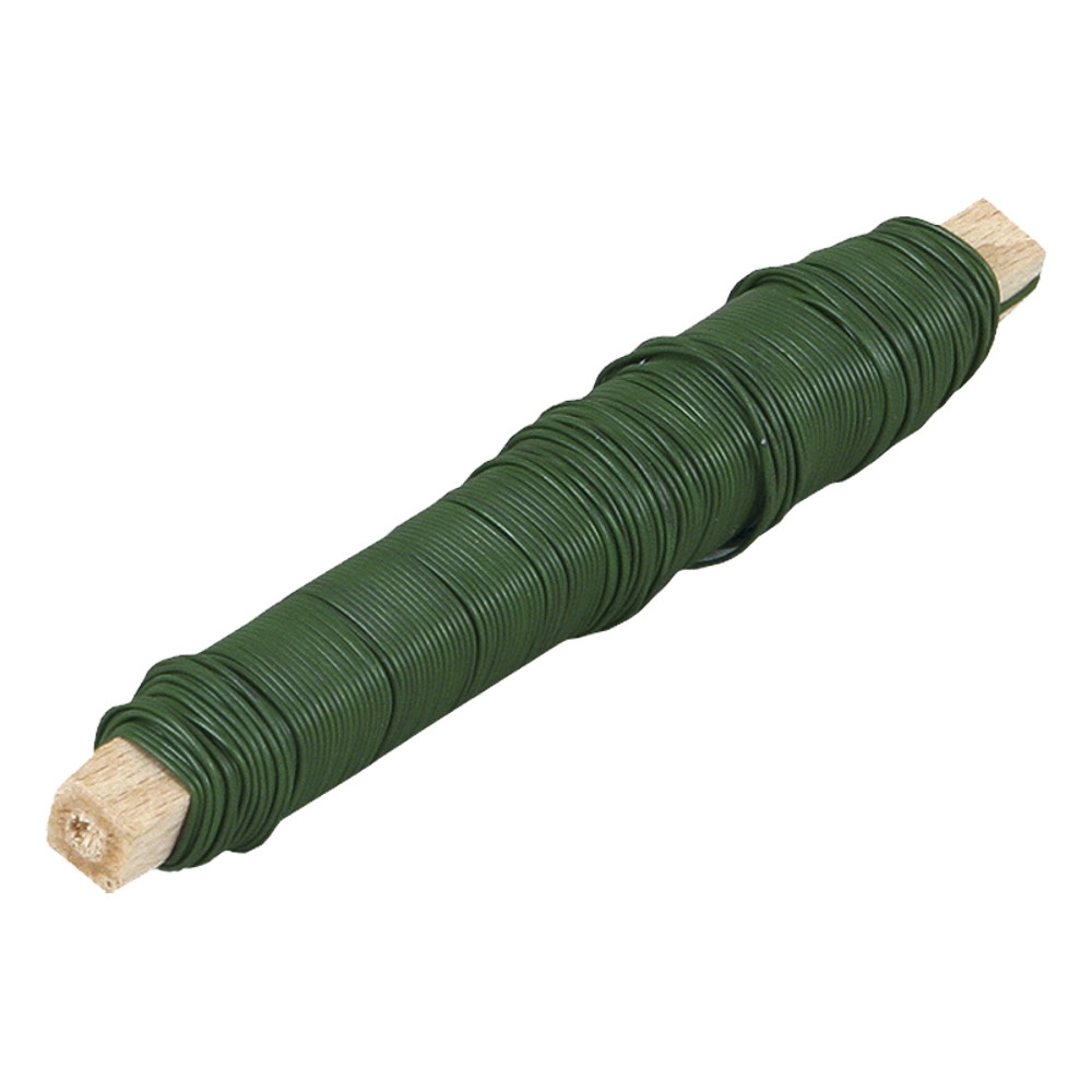 Aranžérské dráty - Drát vázací lakovaný zelený 100g