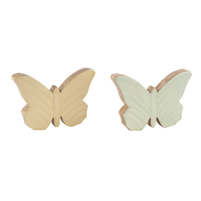 Postavy a zvířata - Dřevená dekorace motýla mix 12cm
