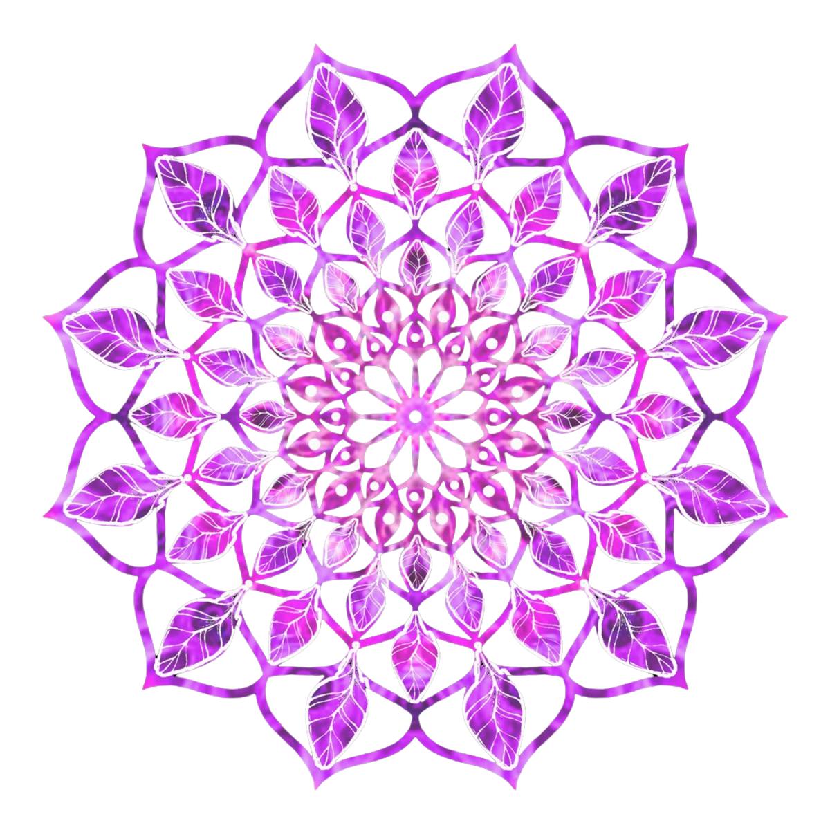 Dřevěné a proutěné dekorace - Dřevěná mandala fialová 9cm
