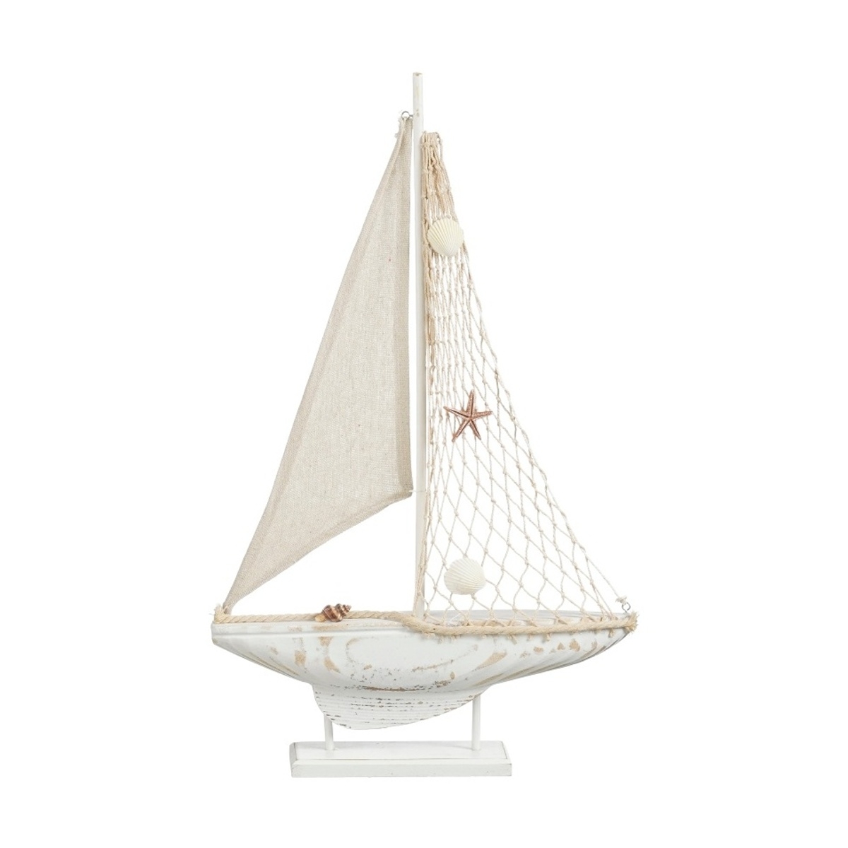 Dřevěné a proutěné dekorace - Dřevěná plachetnice 49cm