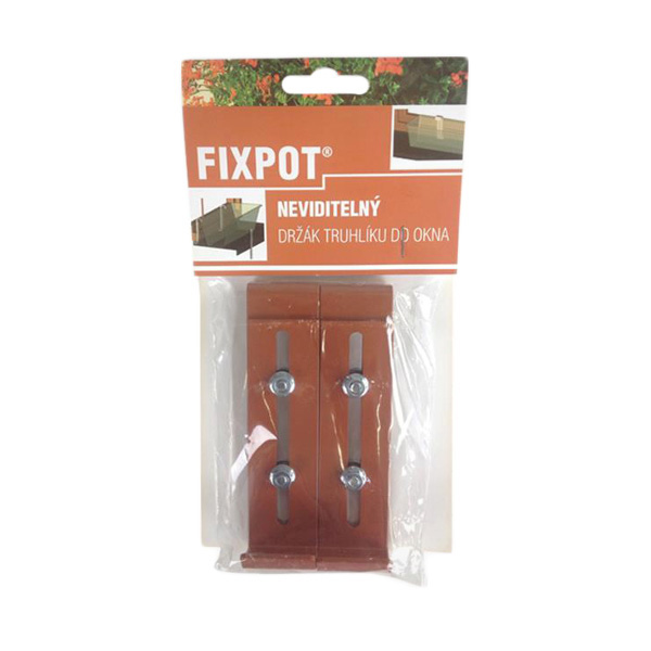 Držáky a háky na truhlíky - Držák na truhlík neviditelný FIXPOT kov, teracota