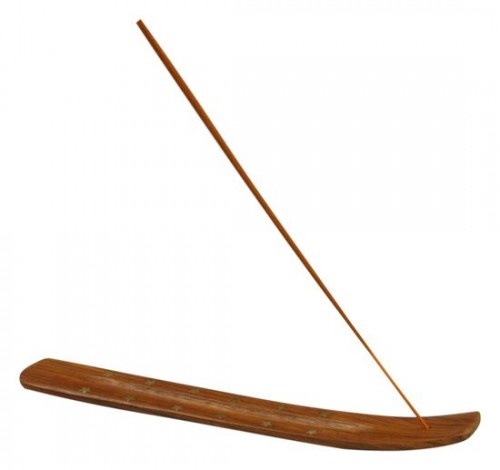 Svíčky, vůně, difuzéry - Držák na vonné tyčinky dřevěný hnědý 25,5cm