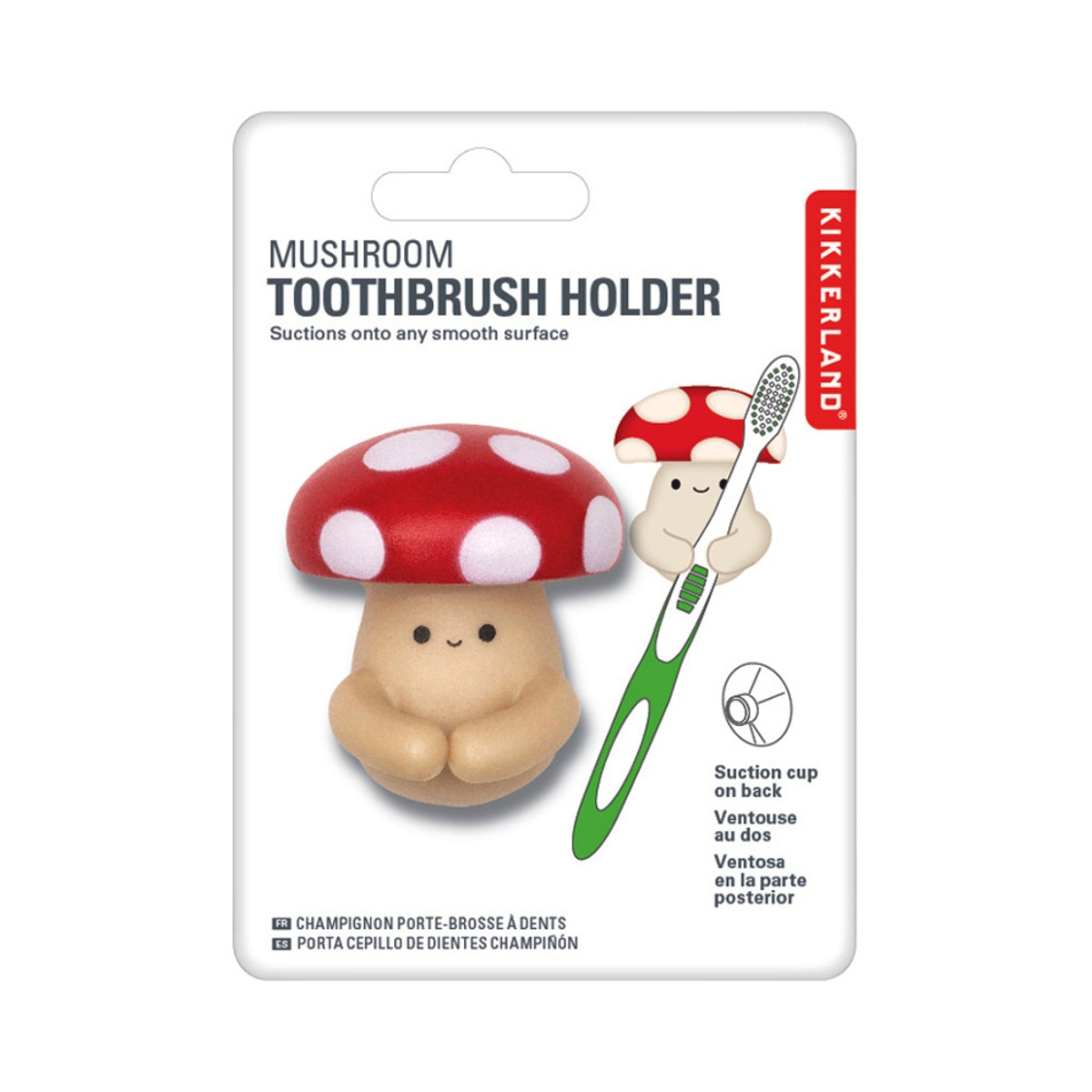 Domácí potřeby - Držák na zubní kartáček s přísavkou muchomůrka 4,5cm