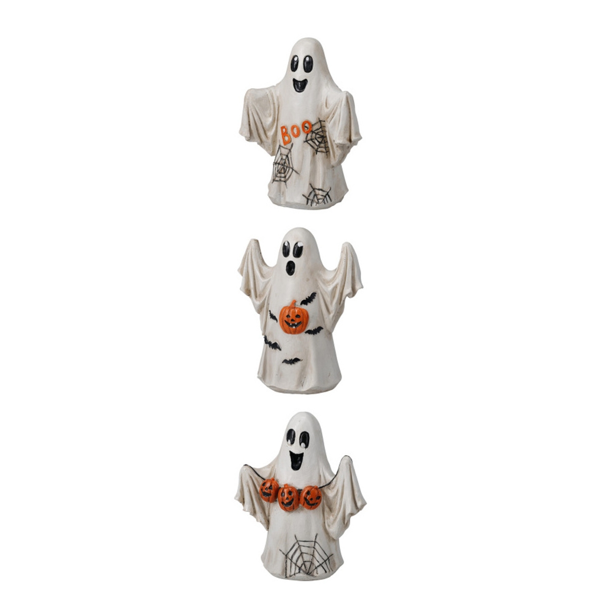 Halloween - Duch s dýní a pavučinami z polystone mix 15cm
