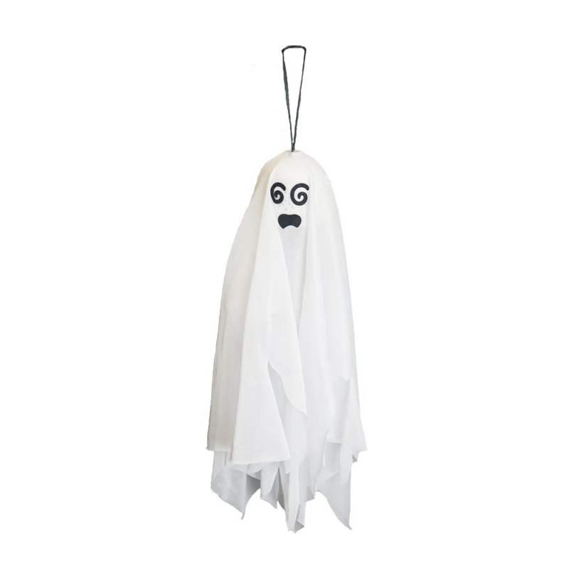 Halloween - Duch závěsný látkový bílý 50cm