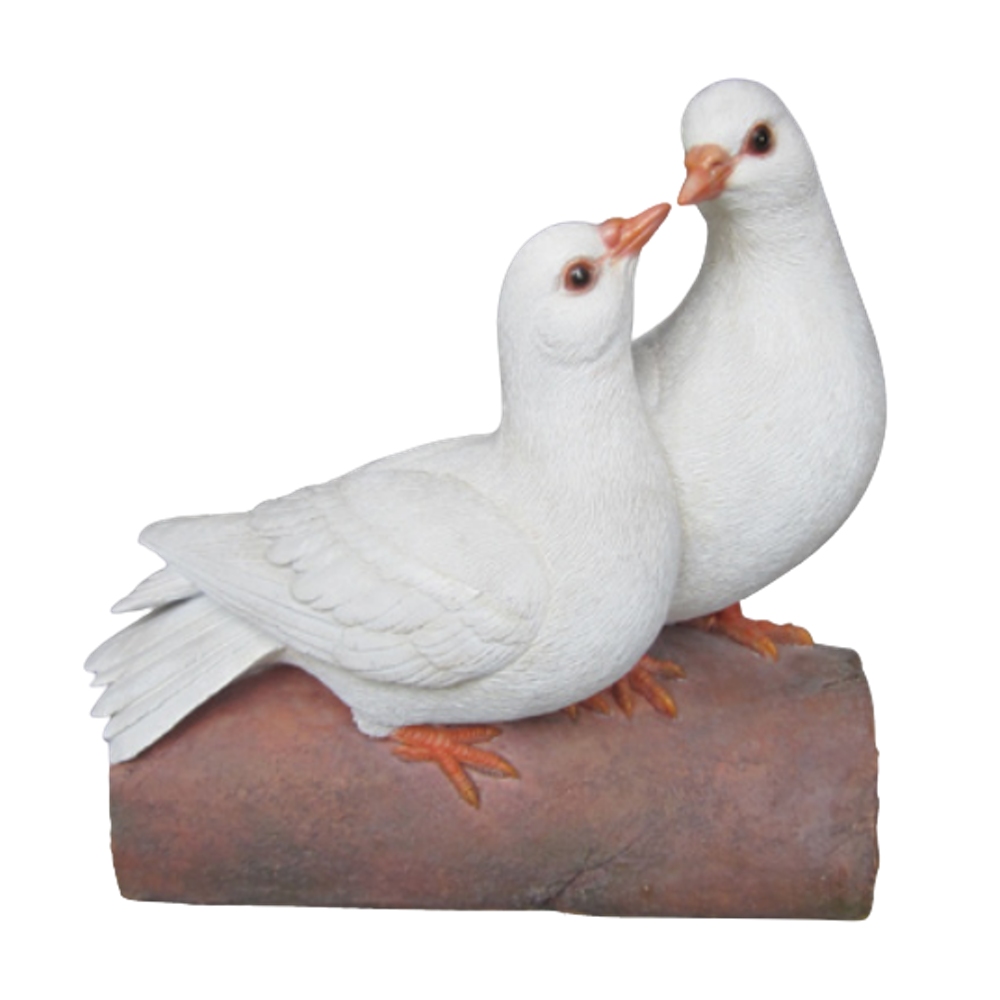 Venkovní zvířátka - Dvojice hrdliček polyresinové 22cm