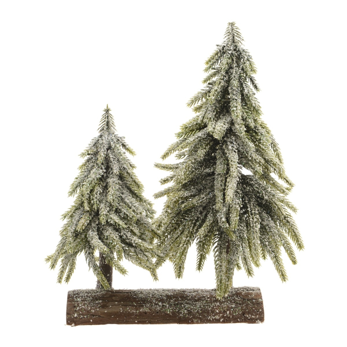Umělé vánoční stromky - Dvojice umělých zasněžených stromků 28cm