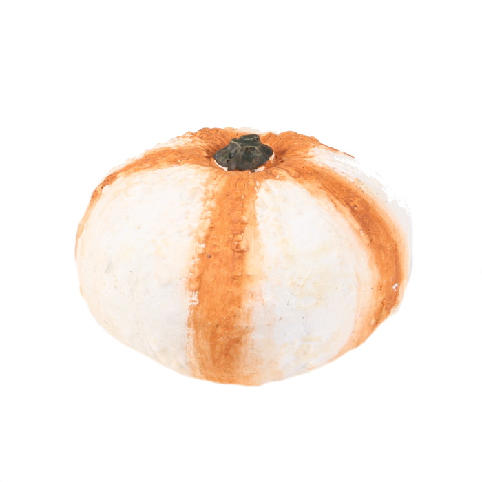 Halloween - Dýně keramická bílo-oranžová 17cm