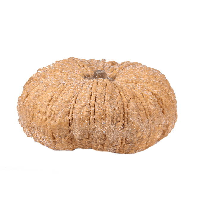 Halloween - Dýně keramická plochá sv.oranžová 19cm
