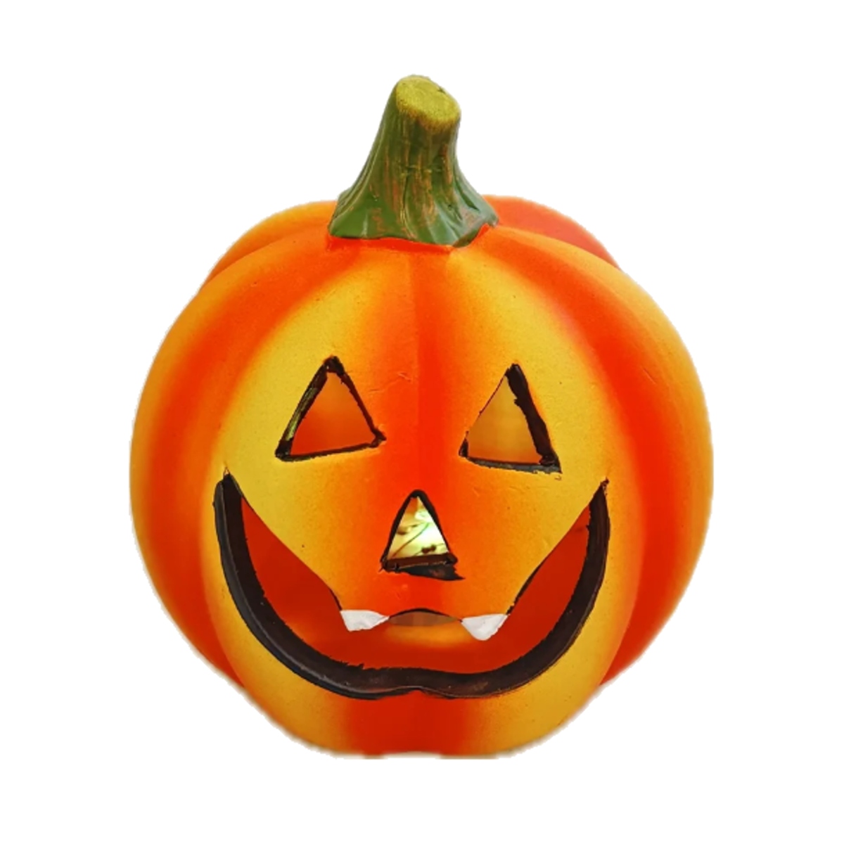 Halloween - Dýně keramická s LED t.bílá na baterie 12cm