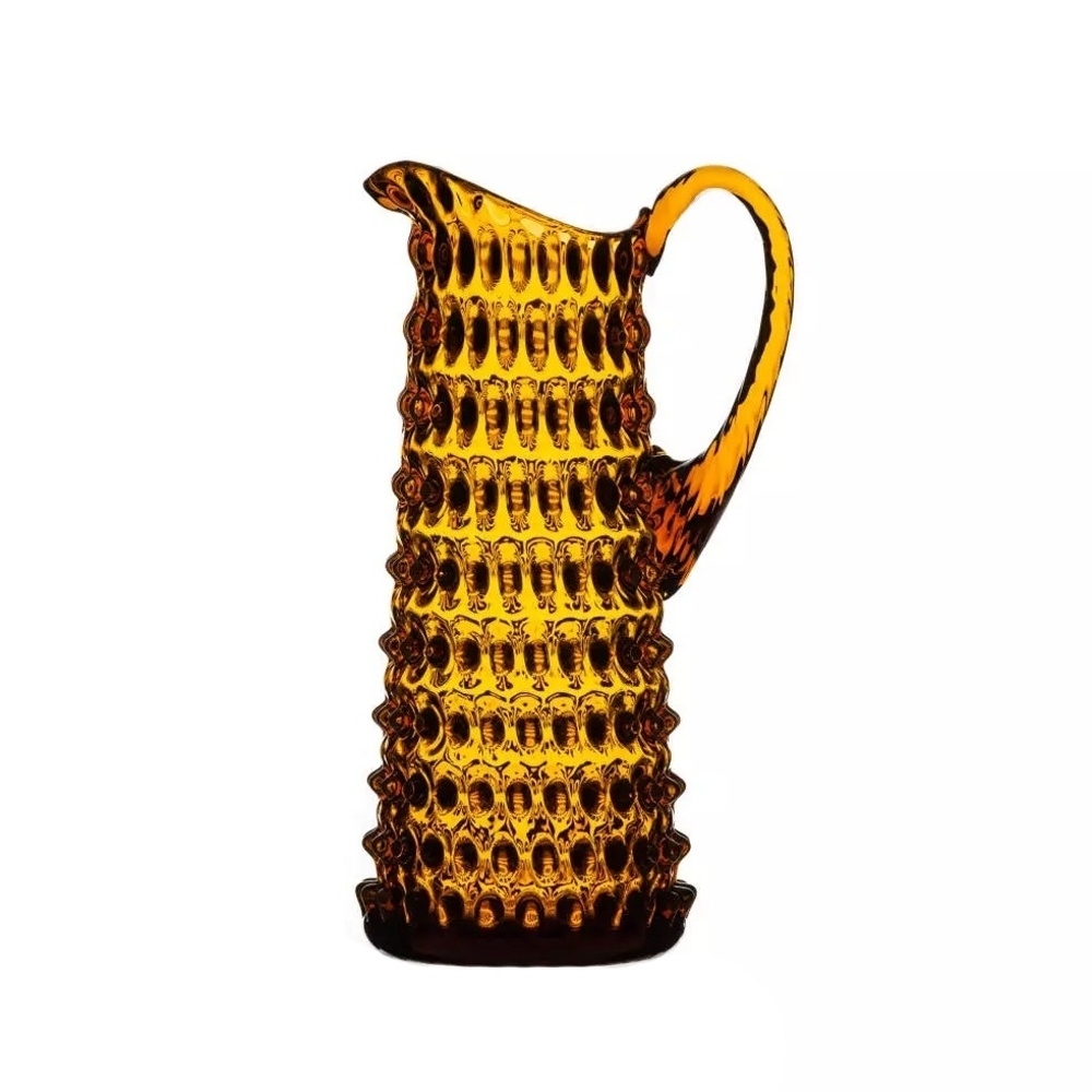 Křišťál Květná 1794 - Džbán skleněný POLKA DOT s 1 uchem amber 1,2 litru