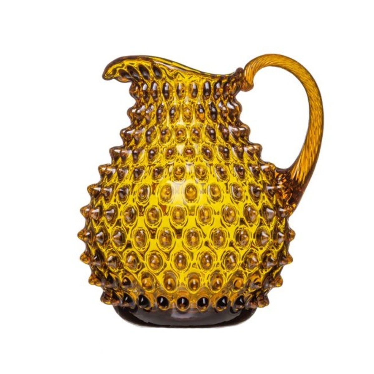 Křišťál Květná 1794 - Džbán skleněný POLKA DOT s 1 uchem amber 2,6 litru