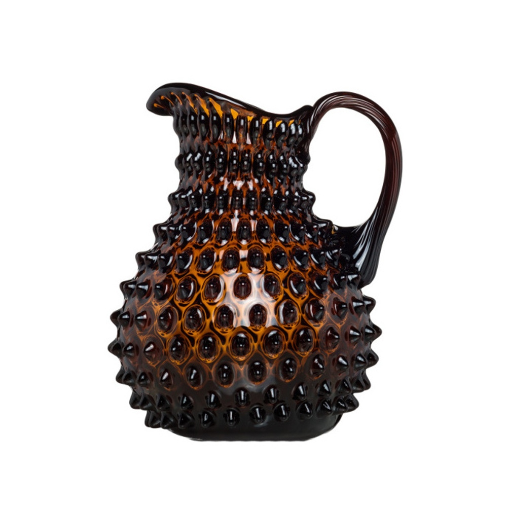 Křišťál Květná 1794 - Džbán skleněný POLKA DOT s 1 uchem hnědý 2 litry