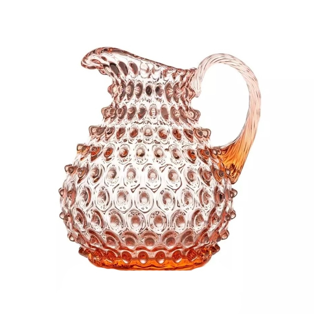 Džbány - Džbán skleněný POLKA DOT s 1 uchem rosalín 750ml