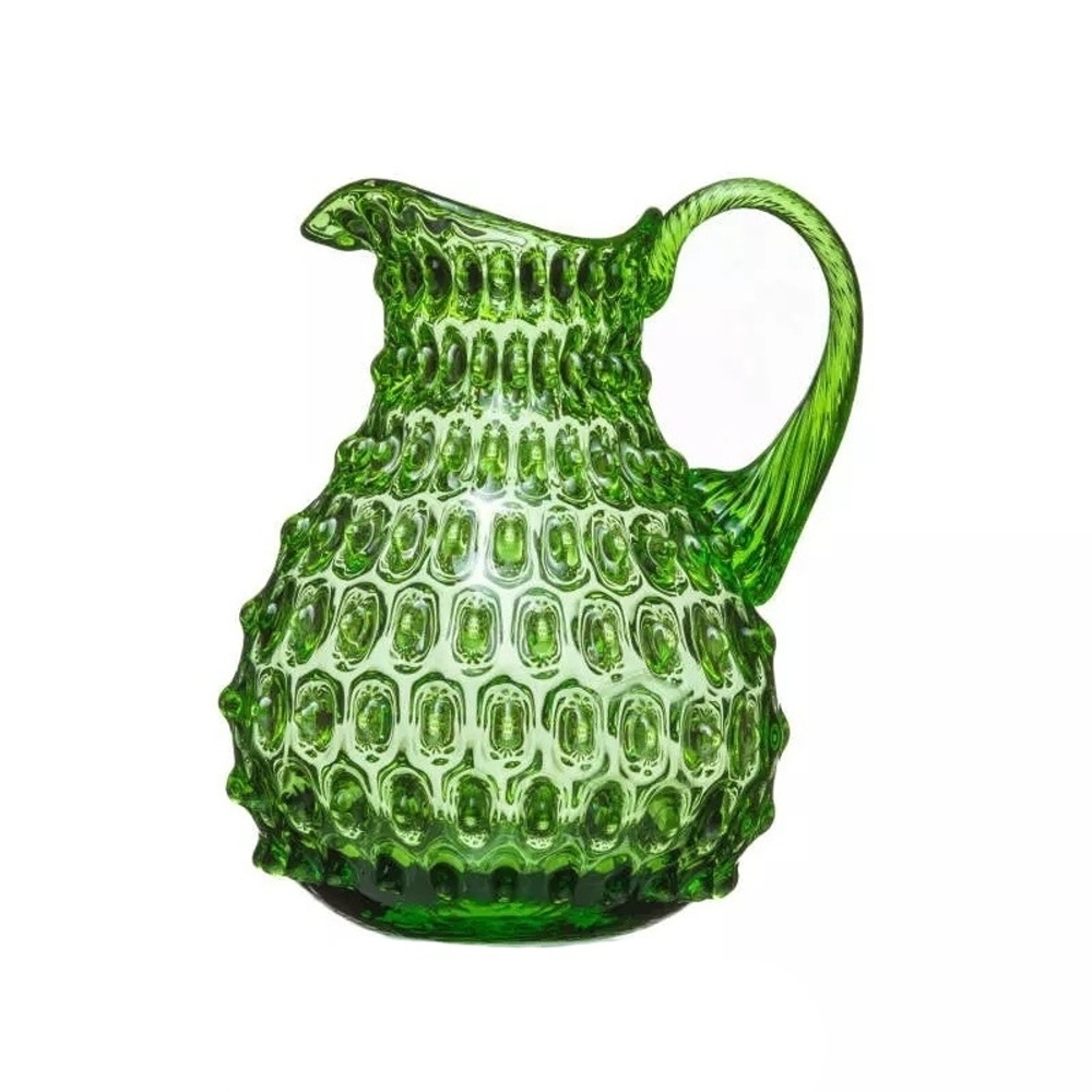 Křišťál Květná 1794 - Džbán skleněný POLKA DOT s 1 uchem sv.zelený 750ml