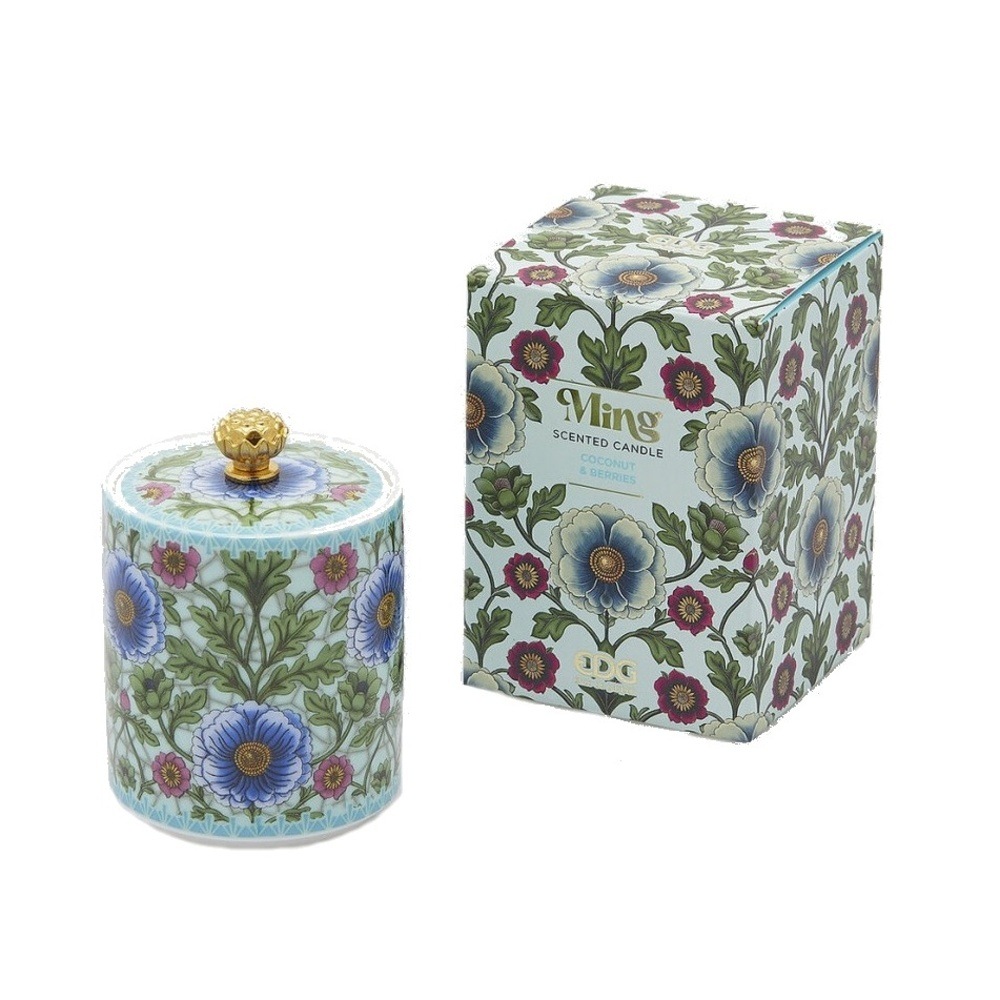 Svíčky vonné ve skle a jiném - EDG Svíčka vonná s poklopem v keramice MING Coconut & Berries 10cm