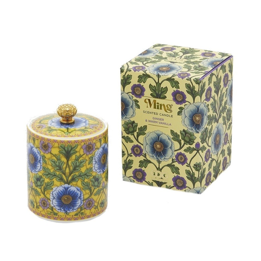 Svíčky vonné ve skle a jiném - EDG Svíčka vonná s poklopem v keramice MING Ginger & Warm Vanilla 10cm
