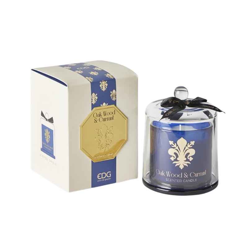 Svíčky vonné ve skle a jiném - EDG Svíčka vonná ve skle s poklopem Oak Wood & Blackcurran 15cm