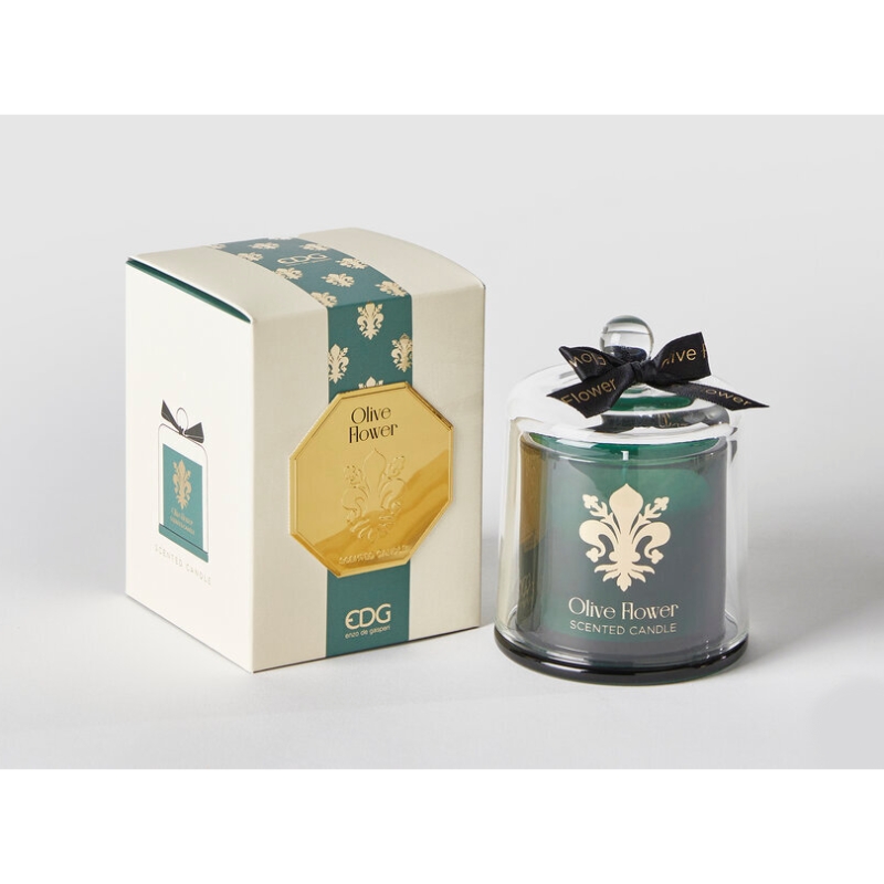 Svíčky vonné ve skle a jiném - EDG Svíčka vonná ve skle s poklopem Olive Flower 13cm