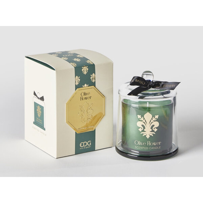 Svíčky vonné ve skle a jiném - EDG Svíčka vonná ve skle s poklopem Olive Flower 15cm