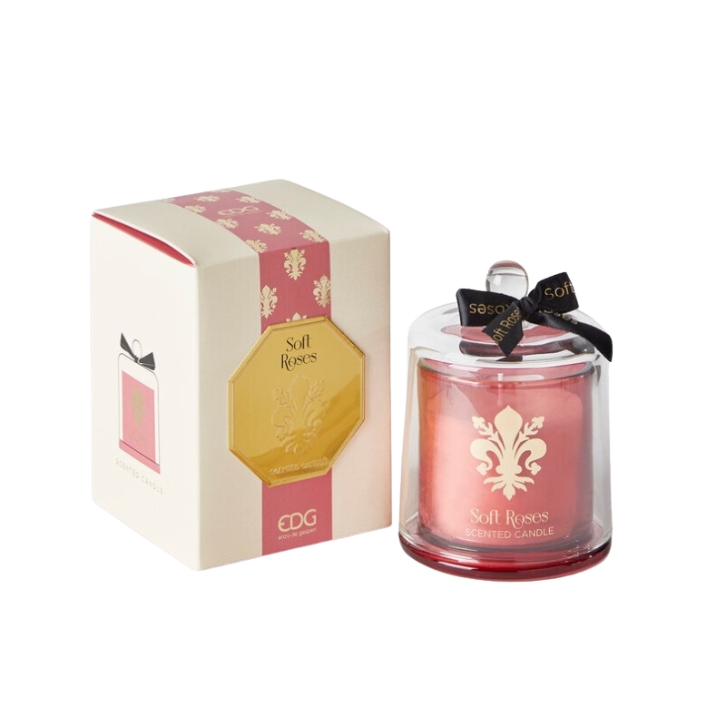 Svíčky vonné ve skle a jiném - EDG Svíčka vonná ve skle s poklopem Soft Roses 13cm