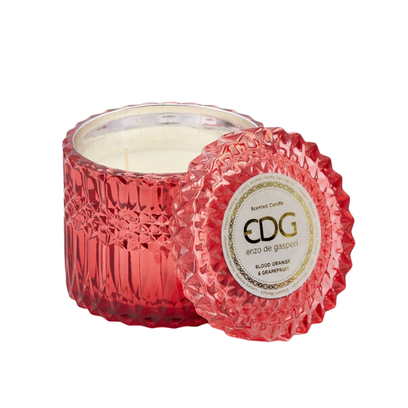 Svíčky vonné ve skle a jiném - EDG Svíčka vonná ve skle s víčkem Blood Orange & Grapefruit 10,5cm