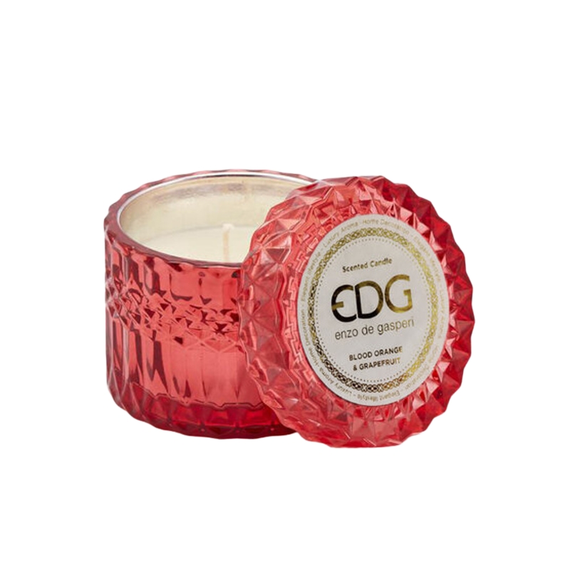 Svíčky vonné ve skle a jiném - EDG Svíčka vonná ve skle s víčkem Blood Orange & Grapefruit 9cm