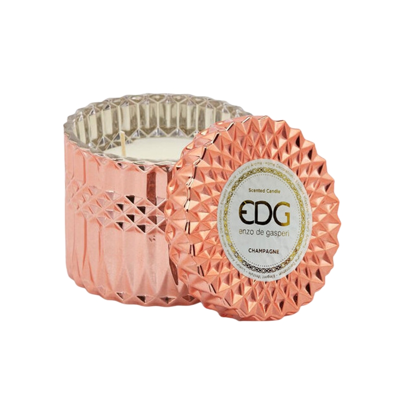 Svíčky vonné ve skle a jiném - EDG Svíčka vonná ve skle s víčkem Champagne 10,5cm