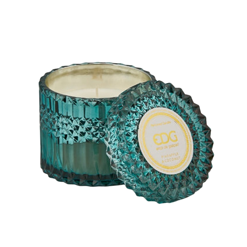 Svíčky vonné ve skle a jiném - EDG Svíčka vonná ve skle s víčkem Pineapple & Coconut 10,5cm