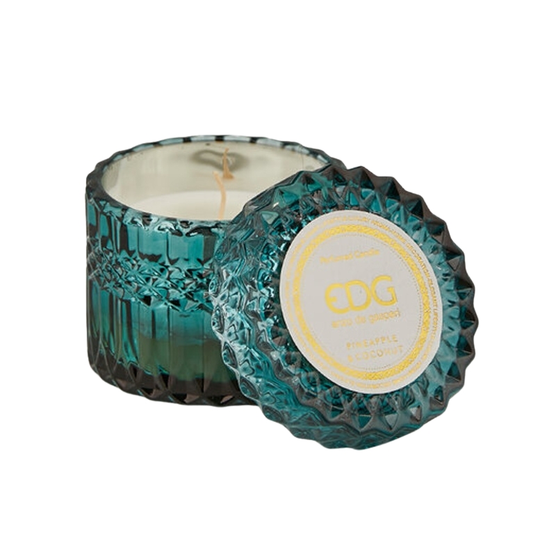 Svíčky vonné ve skle a jiném - EDG Svíčka vonná ve skle s víčkem Pineapple & Coconut 9cm